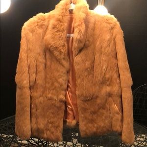 Vintage Rabbit Fur Camel Coat